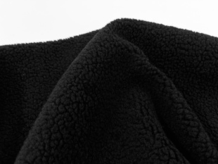进口加厚纯黑色保暖立体羊羔，毛面料(毛面料，)冬季大衣外套设计师手工布料
