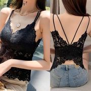 Lace back suspender wrapped chest top 蕾丝美背吊带裹胸上衣女