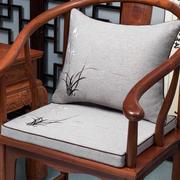 定制新中式圈椅皇宫椅茶椅书画，椅坐垫餐椅垫，海绵乳胶棕榈加厚椅垫