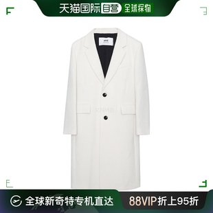 韩国直邮ami白色大衣女毛呢外套高级感气质中长款宽松直筒