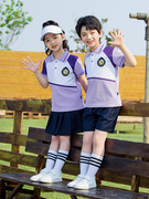 幼儿园园服夏装短袖运动服，套装儿童校服，纯棉英伦风小学生班服夏季
