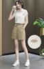 竖条纹短袖衬衫休闲高腰短裤两件套女夏季韩系气质时尚套装