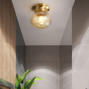 后现代简约全铜吸顶灯过道，阳台灯餐厅走廊玄关灯创意个性小灯具
