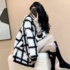 1970法式黑白小香名媛风外套女装秋冬洋气加厚保暖羊羔绒大衣