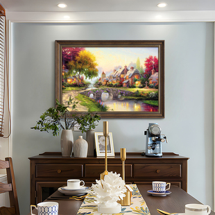 餐厅装饰画欧式卧室挂画梵高莫奈油画美式纯手绘世界名画歺厅壁画