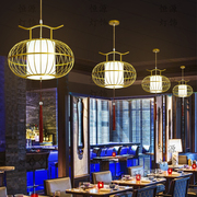 新中式餐厅火锅店吊灯鸟笼吊灯创意灯简约包厢茶楼铁艺灯笼灯具