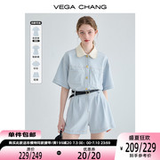 vegachang工装连体短裤，女夏小个子显瘦法式连衣裙高级感连身衣裤