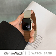 iserisewatch适用applewatchs9表带苹果手表，ses8iwatchs9硅胶双色高级创意，运动磁吸4541mm男女夏天小众
