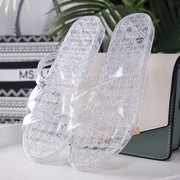 女士夏天水晶拖鞋果冻防滑塑料老式夏季家用外穿凉鞋透明