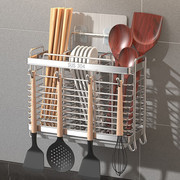 304不锈钢筷子筒厨房置物架壁挂，沥水盒筷子，篓筷笼架筷勺子收纳架