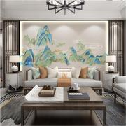 新中式山水壁画客厅电q视背景墙壁纸壁布，沙发影视壁纸卧室墙布