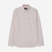 marco'polomop男立领竖条纹衬衣，薄款休闲长袖衬衫