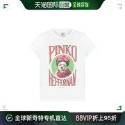 香港直邮PINKO品高米老鼠联名款女士刺绣水晶水钻装饰棉质短袖T恤