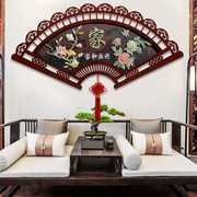 客厅装饰画沙发背景墙浮雕画玄关新中式扇形餐厅墙面树脂仿玉挂画