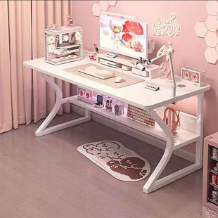 白色电脑桌台式家用卧室电竞桌简易出租屋桌子办公桌椅工作台书桌