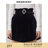 maxrieny丝绒短裤冬季高腰，直筒美腿裤显瘦