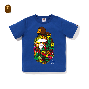 BAPE童装春夏卡通BABY MILO热带水果猿人头印花短袖T恤310075M