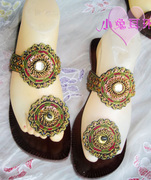 !巴基斯坦手工鞋波西米亚，女鞋民族，风凉鞋*牛皮休闲鞋