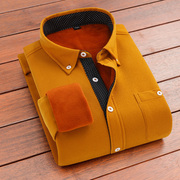 雷丹奴(雷丹奴)冬季保暖衬衫男士复古灯芯绒衬衣，加绒加厚休闲修身中年外套