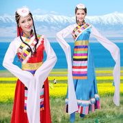 藏族舞蹈演出服少数民族服饰西藏长裙服装广场舞表演服女成人