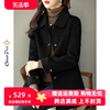 韩版黑色短款羊毛呢子外套，女2023秋冬装高端双面，零羊绒大衣女