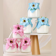 甜品台蛋糕装饰布丁瓶酸奶，杯绑带樱花，装饰插件浆果杯封口纸扎绳