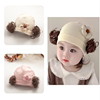 婴儿帽子秋款韩版女宝宝时尚花朵假发胎帽婴幼儿棉质护囟门套头帽