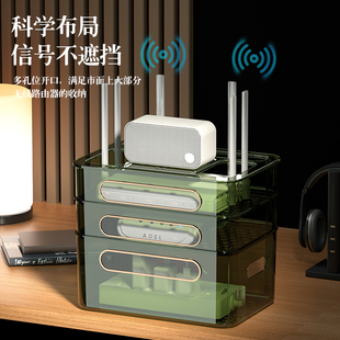 wifi无线路由器收纳盒光猫放置盒子，桌面机顶盒置物架电线整理神器