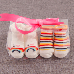 新生儿袜子0-3-6个月纯棉婴儿，袜子宝宝春秋夏季薄款松口礼盒装