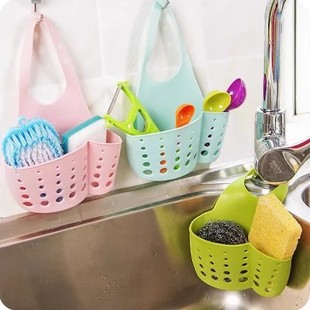 水槽沥水篮挂袋水龙头，海绵置物架洗菜洗碗水池，免打孔收纳篮沥水