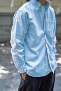 STAPH老芬日本进口面料条纹长袖牛津纺衬衫衬衣纯棉紫标