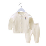 婴儿毛衣春秋套装婴幼儿含棉纱衣，宝宝针织衫开衫新生儿毛线衣(毛线衣)外搭