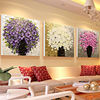 数字油画diy三联画手工画客厅花卉，大幅填色绘油彩，三拼p02150*50*3