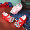女宝宝布鞋软底学步鞋婴儿，汉服鞋1周岁虎头鞋红色，春款夏抓周(夏抓周)中式