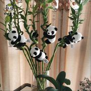 大熊猫夹子玩偶装饰仿真爬竹子，公仔小挂件，四川成都基地旅游小