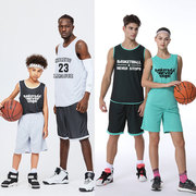 夏季单层双面穿篮球服套装男女穿双面球衣运动训练服儿童球服印号