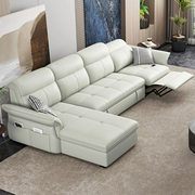 电动多功能真皮沙发床大小户型，头层牛皮现代简约客厅，三四人位组合