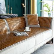 竹块凉席麻将沙发垫子竹垫中式家用客厅夏天款，坐垫套罩定制