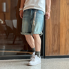 美式复古高街水洗男士牛仔短裤夏季潮流设计感宽松休闲直筒五分裤