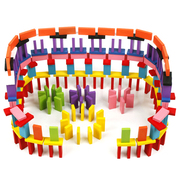 120片木制彩虹多米诺骨牌积木，幼儿园儿童早教益智力玩具3-5岁