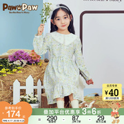 PawinPaw卡通小熊童装春季女童连衣裙碎花娃娃领时尚舒适