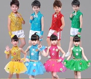 六一幼儿园男女童合唱服舞蹈服儿童演出服，亮片纱裙无袖表演服