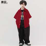 儿童街舞潮服套装男童嘻哈宽松hiphop裤子夏季少儿爵士舞演出服装