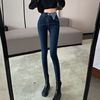 黑色高腰牛仔裤女薄款夏季2025年新款设计感显瘦铅笔紧身小脚裤子