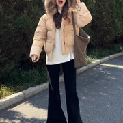 大毛领羽绒服女冬季高级感超好看小个子棉服美式小众短款韩系外套