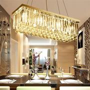 长方形水晶餐厅吊灯创意，吧台客厅欧式餐吊灯具，钛金色大气酒柜灯