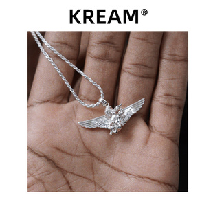 KREAM 原创 S925 纯银天使项链男女同款嘻哈锁骨毛衣链