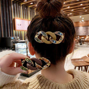 韩国网红金属链条发夹侧边夹发卡女高级感优雅气质头发碎发夹大号