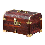 紫檀红木首饰盒实木饰品，盒手饰盒子收纳盒，中式复古带密码锁