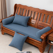 纯色秋冬款加厚实木沙发垫子坐垫老式红木椅加硬海绵垫防滑沙发垫